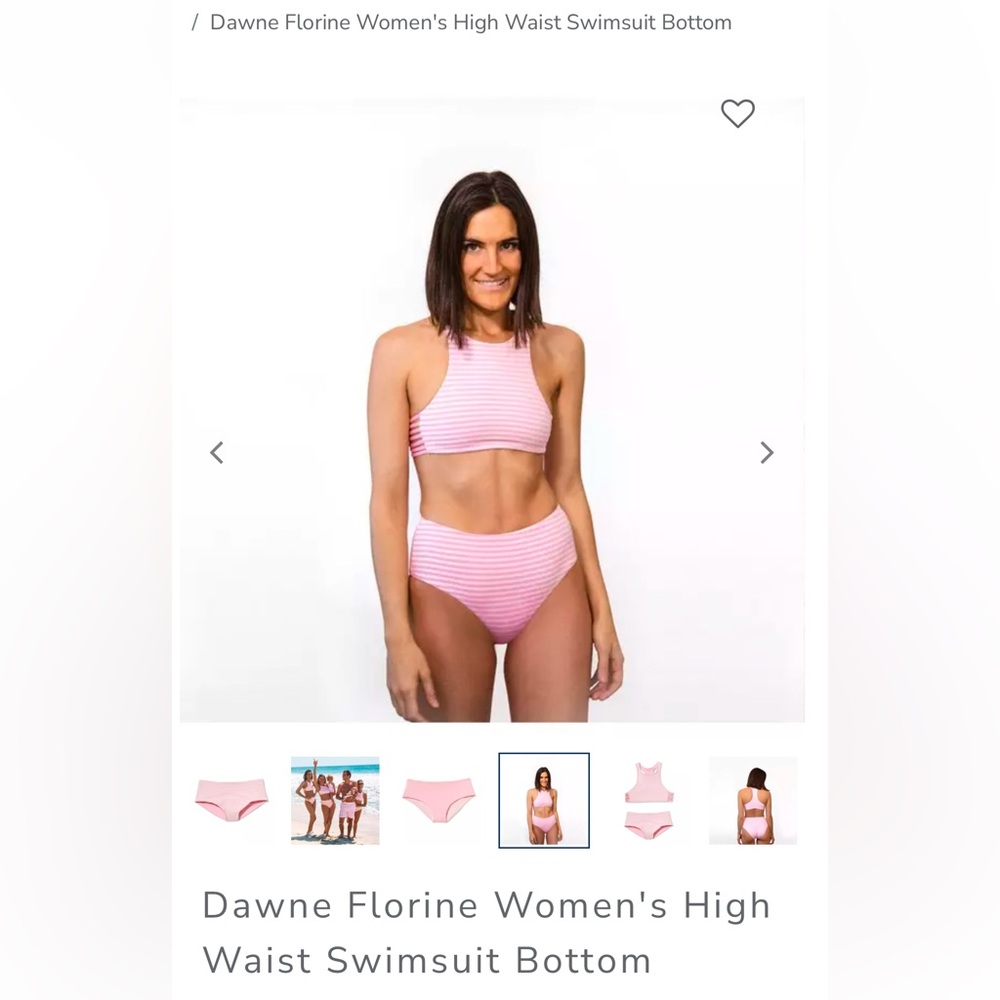 NWT Janie & Jack Dawne Florine Women's Reversible High Waist Swimsuit Bottom Med